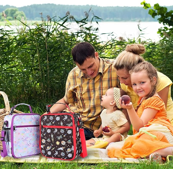 Kids Insulated Lunch Box Bag, Thermal Picnic Cool Bags with Adjustable Strap for Adults Children Women Men Boys Girls School Work (Little HorsePony)