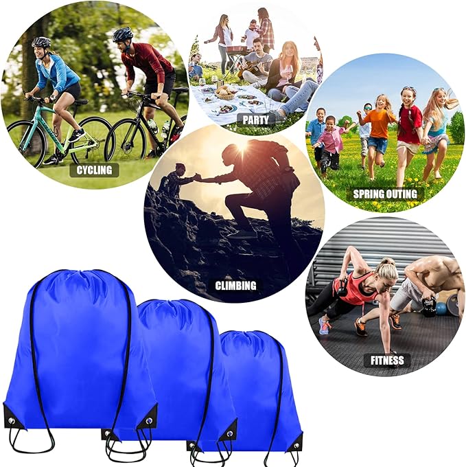 60 Pieces Drawstring Backpack Bulk Cinch Sackpack Ployster Drawstring Bags for Gym Party Trip(Navy Blue)
