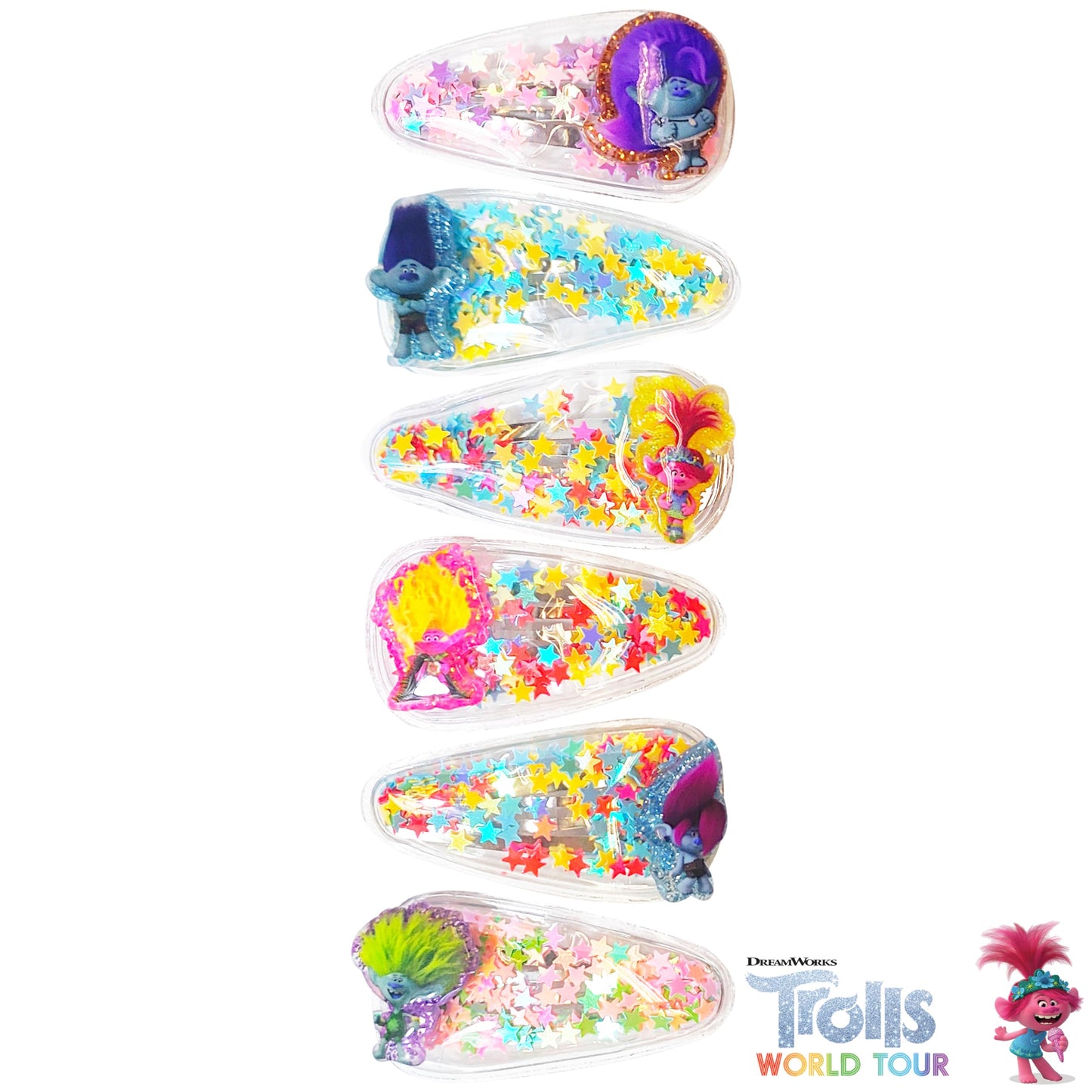 Luv Her Magical Confetti Hair Clips for Kids - 6pc Cute Character Charms Hair Accessories with Favorite Luv Her Characters, Ages 3+