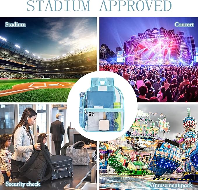 USPECLARE Clear Backpack for Stadium Approved 12×6×12, Water proof Clear Bag for Stadium Events and Concert Work Sport Event