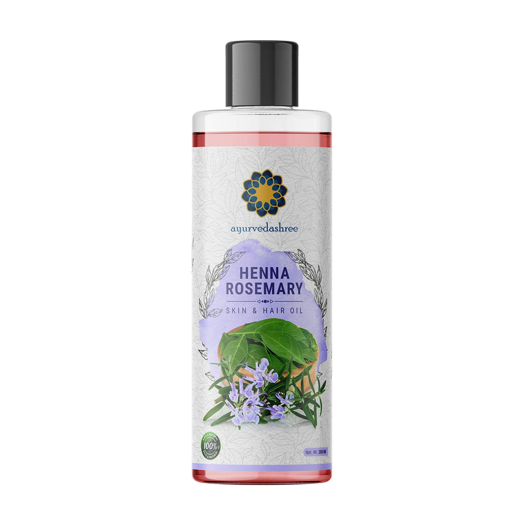 Ayurvedashree Henna Rosemary Hair Oil 200 Ml, 6.76 Fl Oz With Neem, Shikakai, Bhringraj, Amla, Brahmi, Sesame, Olive & Sunflower