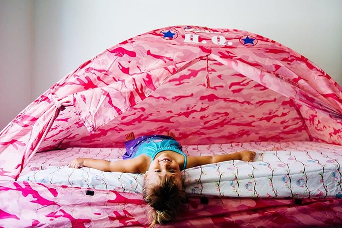 Pacific Play Tents 19781 Kids Pink Camo Bed Tent Playhouse - Twin Size