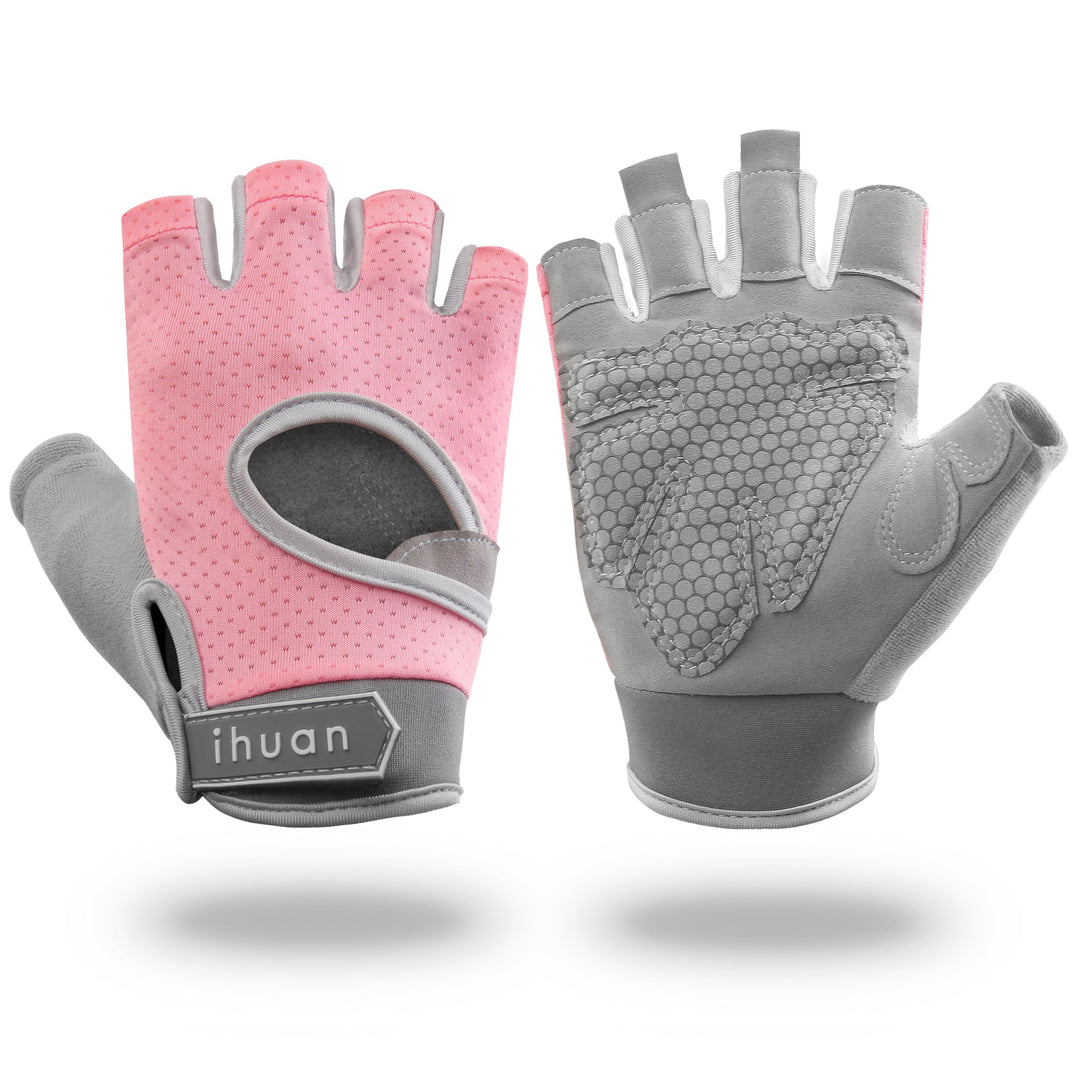 ihuan New Breathable Workout Gloves for Women & Men - No More Sweaty & Full Palm Protection Gym Exercise, Cycling, Fitness, Weightlifting, Pull-ups, Deadlifting, Rowing