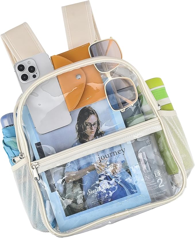 USPECLARE Clear Backpack for Stadium Approved 12×6×12, Water proof Clear Bag for Stadium Events and Concert Work Sport Event