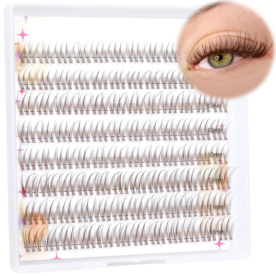 Brown Lash Clusters Natural Eyelash Clusters Eyelash Extensions 9-11Mm Diy Lash Extension 96Pcs Individual Lashes By Ruairie