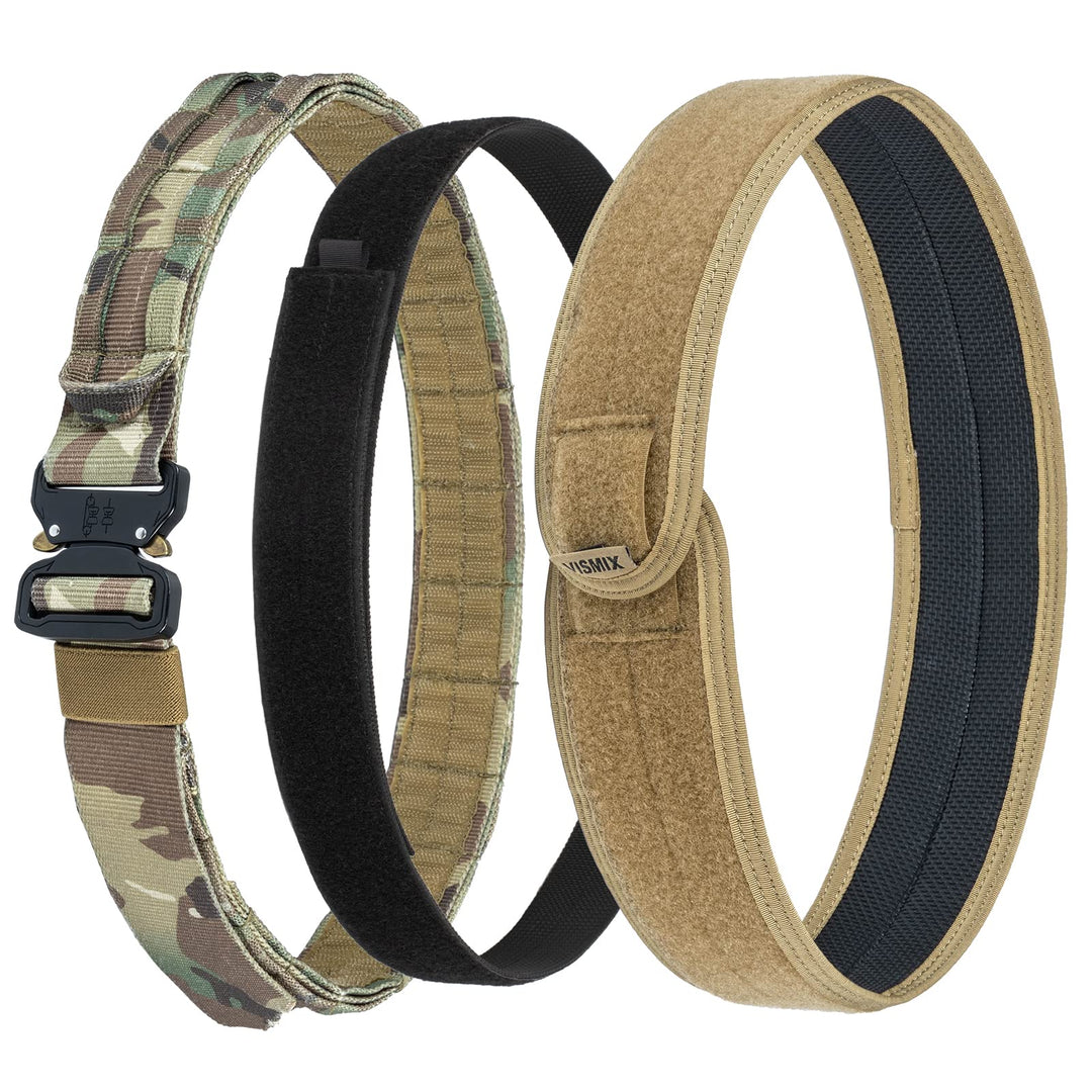 VISMIX Tactical Belt, Quick Release 1.75" MOLLE Battle Belt with Inner Belt and Anti-Slip Pad- Heavy Duty Battle Belts