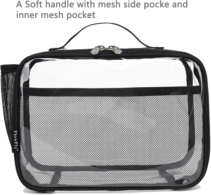 FlowFly Kids Lunch box Insulated Soft Bag Mini Cooler Back to School Thermal Meal Tote Kit for Girls, Boys,Clear