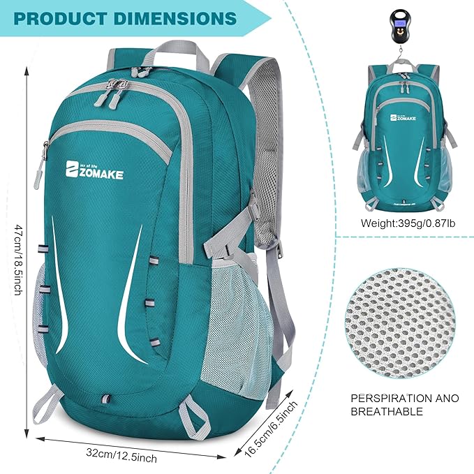 ZOMAKE Lightweight Packable Backpack 35L, Foldable Backpacks Water Resistant Collapsible Light Daypack for Hiking