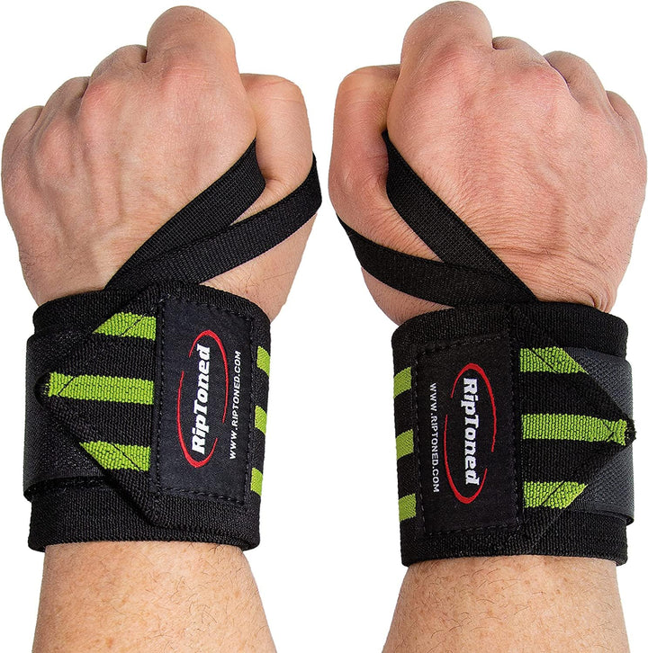 Rip Toned 18” Wrist Wraps - Wrist Straps for Weightlifting - Lift Better, Protect Wrist Pain - Adjustable, Durable, Machine Washable - Wrist Brace for Weightlifting - USPA Endorsed for Men & Women