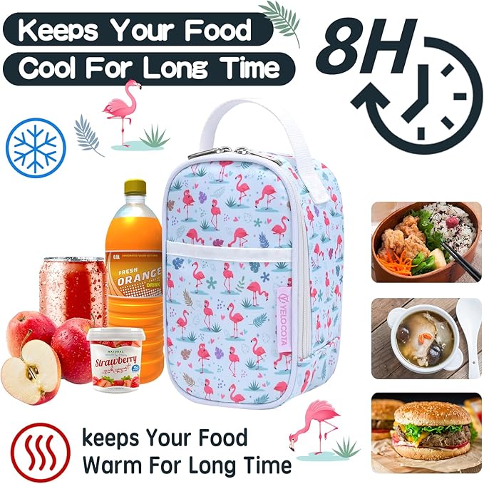 Yelocota Small Cooler Bag- Snack Bag- Insulated Lunch Bag for Kids- Lunch Thermal Bags- Exact Designed for Insulated Food Jar below 27oz-Lunch Tote Bag for Child,Men,Women