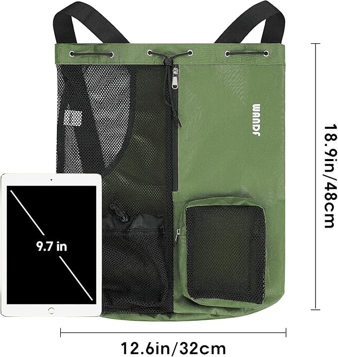 WANDF Swim Bag Mesh Drawstring Backpack with Wet Pocket for Swimming, Gym, and Workout Gear