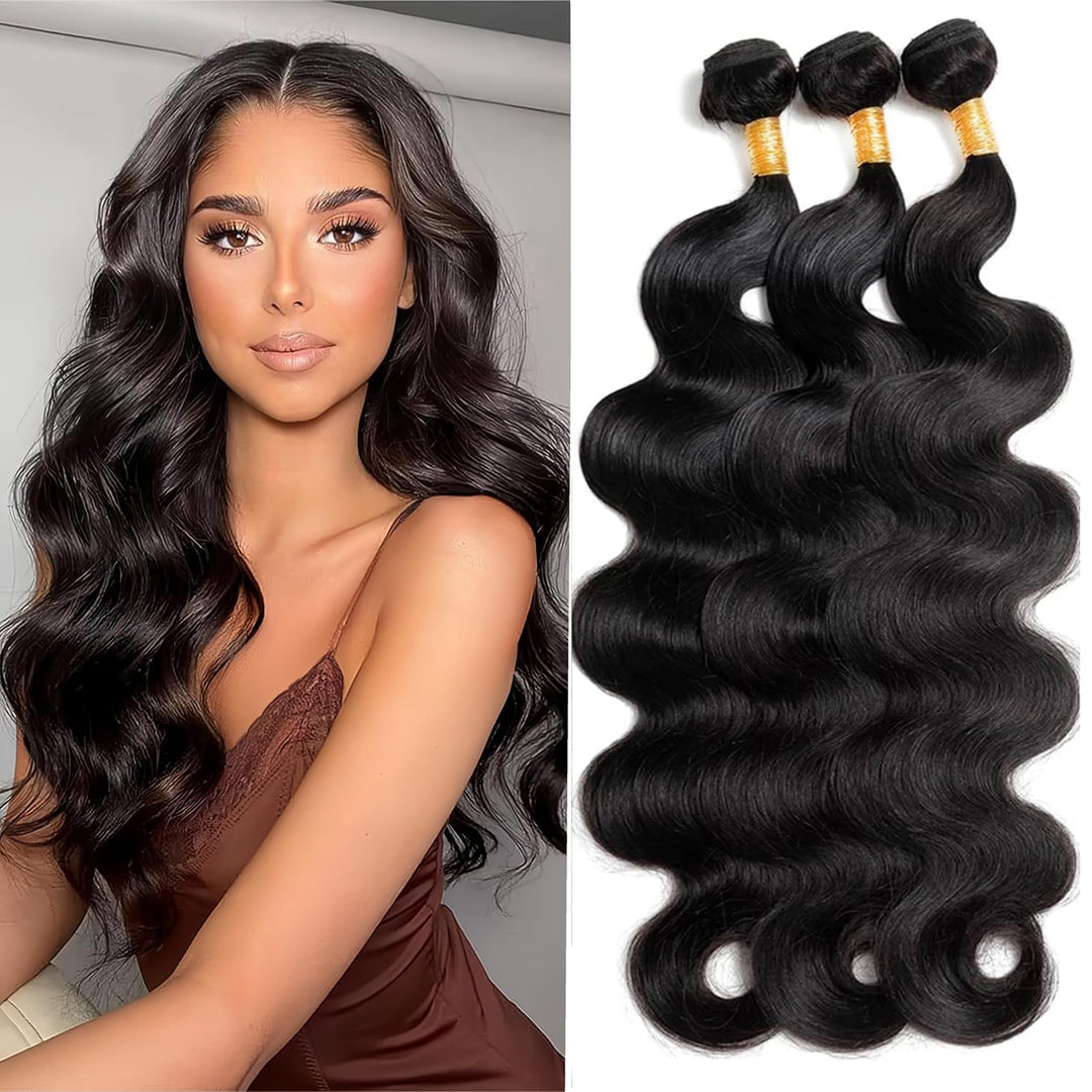 Hswpawk Human Hair Bundles 18 18 18 Inch Body Wave 3 Bundles Human Hair 12A Grade 100% Unprocessed Brazilian Virgin Hair Bundles