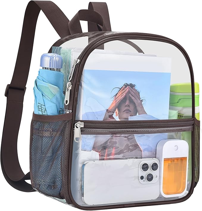 USPECLARE Clear Backpack Stadium Approved 12X11x6, Waterproof Clear Bag Stadium Backpack for Concert Work Sport Event
