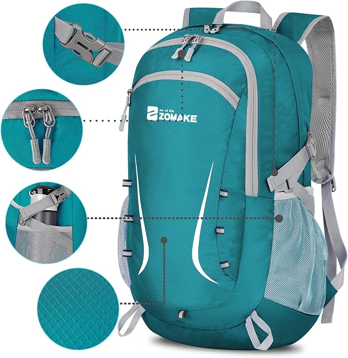 ZOMAKE Lightweight Packable Backpack 35L, Foldable Backpacks Water Resistant Collapsible Light Daypack for Hiking