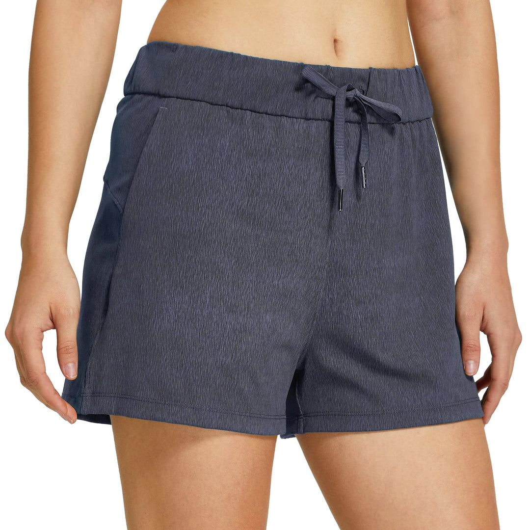 Willit Women's Shorts Hiking athletic Shorts Yoga Lounge Active Workout Running Shorts Comfy Casual with Pockets Heather Gray XS