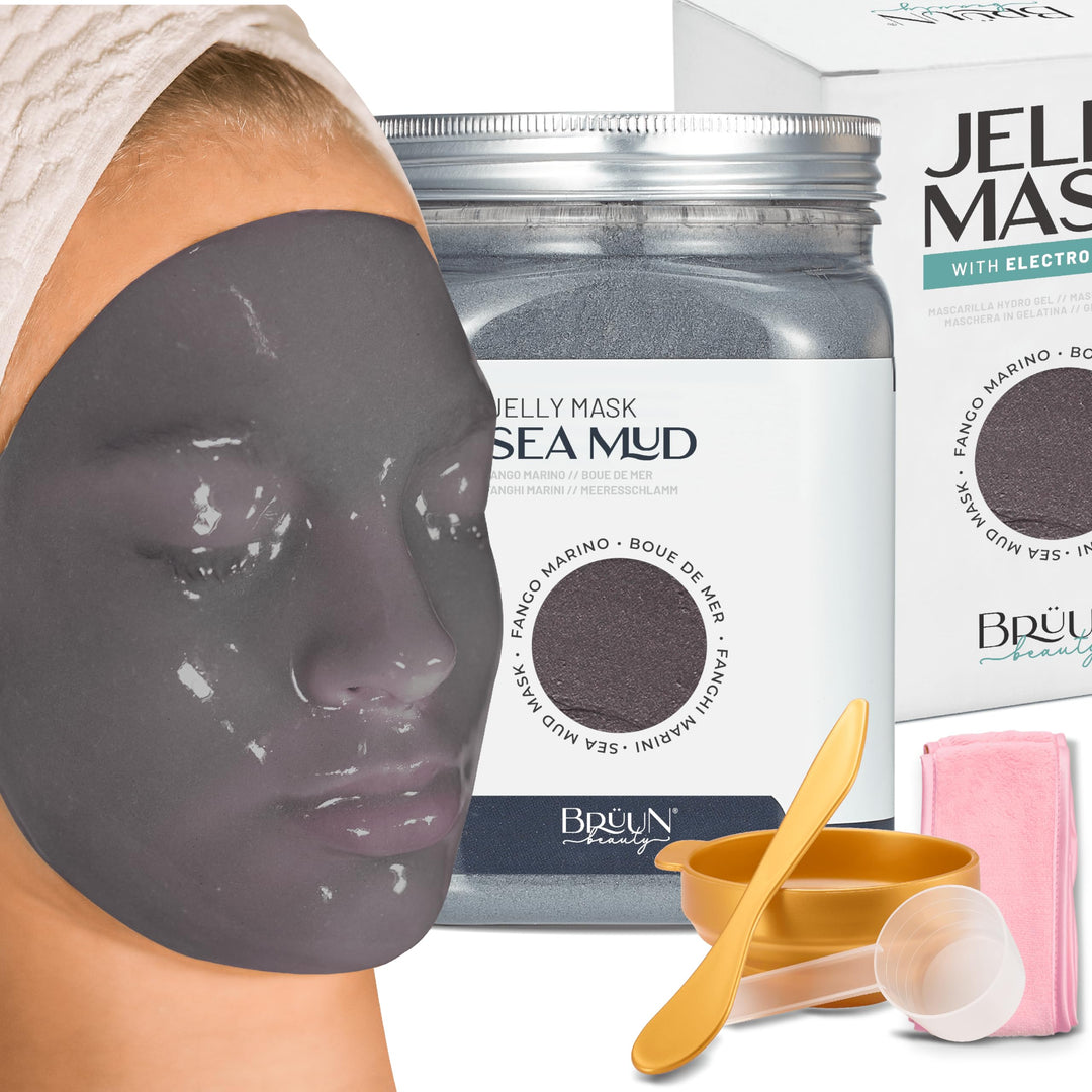 Brun Jelly Mask Jar Sea Mud Peel-Off Face Care Rubber Mask | 23 Fl Oz Skin Care Moisturizing Gel Mask Jar Spa Set