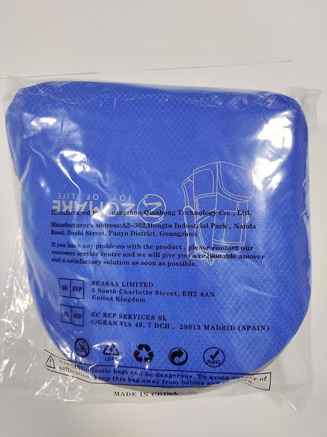 ZOMAKE Lightweight Packable Backpack 35L, Light Foldable Backpacks Water Resistant Collapsible Hiking Bag, Compact Folding Day Pack for Travel Camping(Dark Blue)