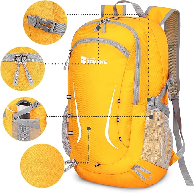 ZOMAKE Lightweight Packable Backpack 35L, Foldable Backpacks Water Resistant Collapsible Light Daypack for Hiking