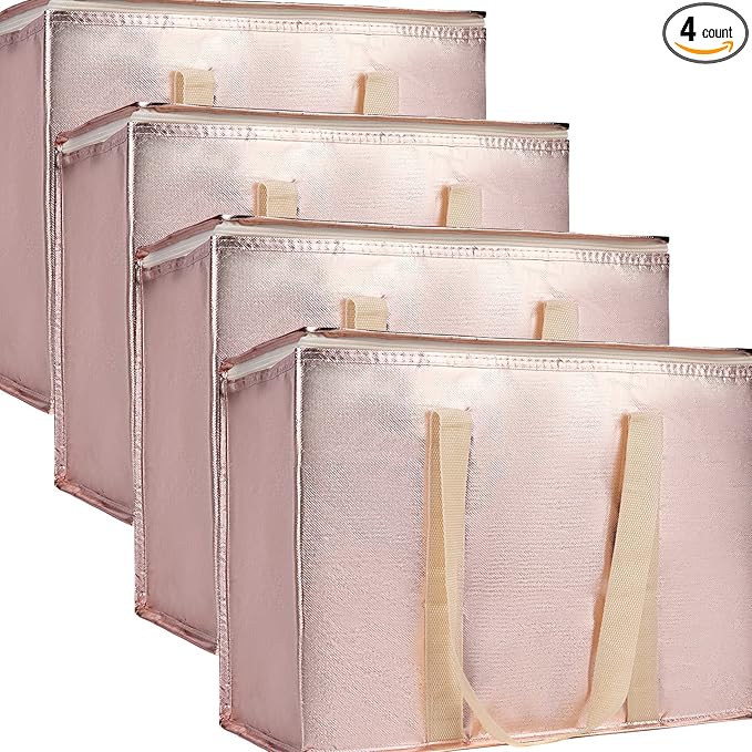 Insulated Reusable Grocery Shopping Bags, 4 Packs