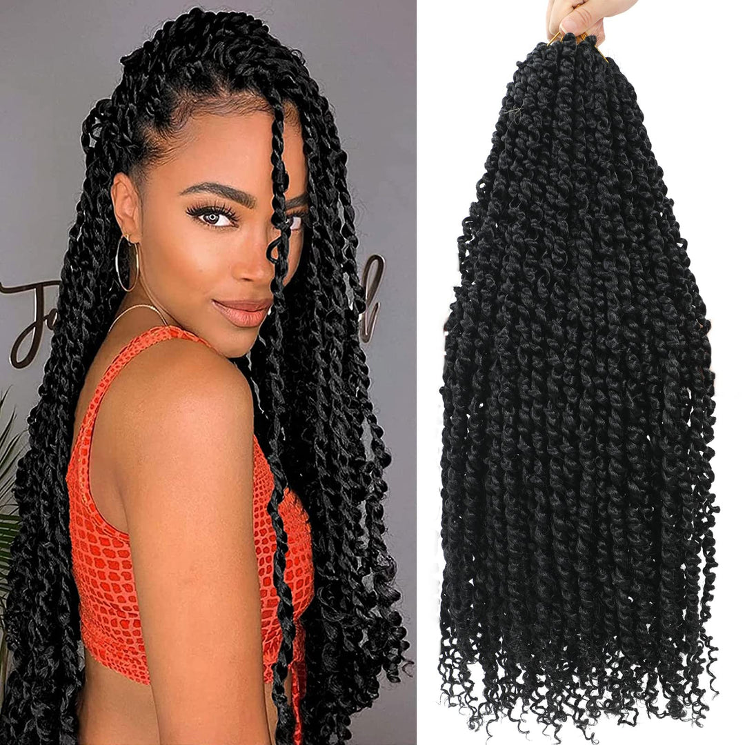 Passion Twist Crochet Hair 24 Inch 7 Packs Pre Looped Crochet Passion Twist Hair Pre-Twisted Passion Twist Hair Bohemian Short P