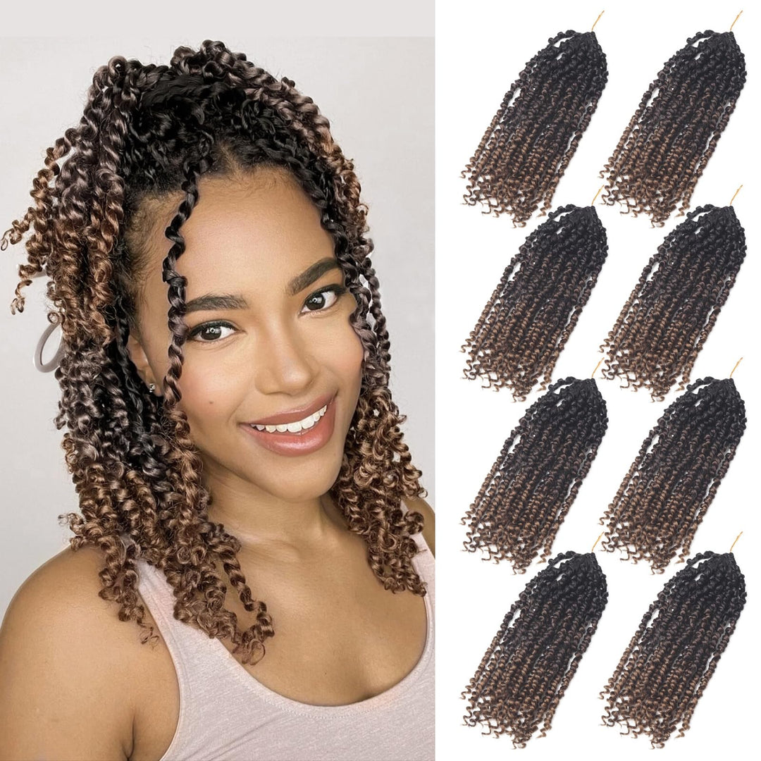 Ombre Passion Twist Hair Pre Looped 12 Inch Passion Twist Crochet Hair For Women Girls And Kids, Soft Pre Twisted Boho Crochet T