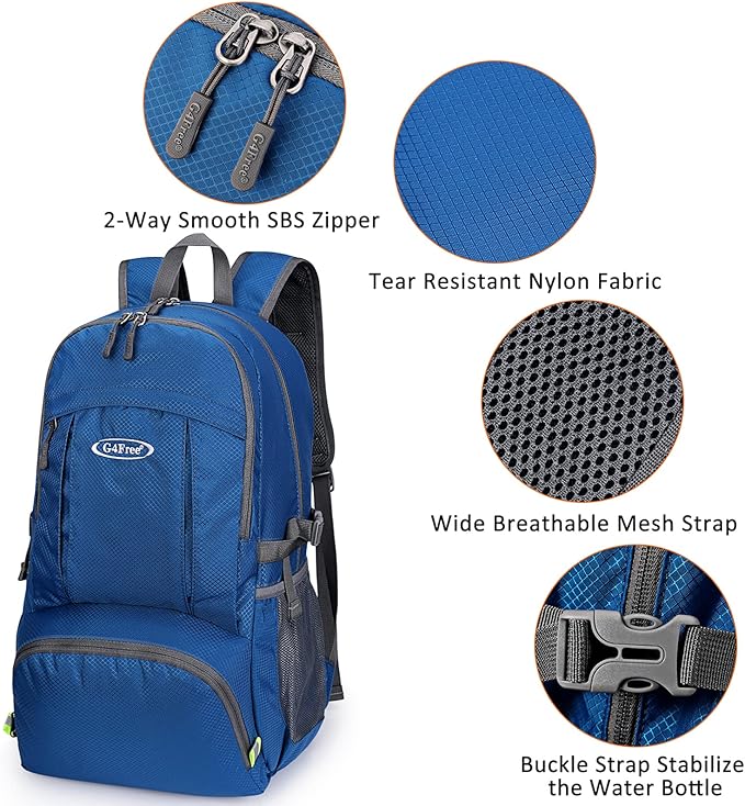 G4Free 40L Lightweight Packable Hiking Backpack, Waterproof Travel Daypack