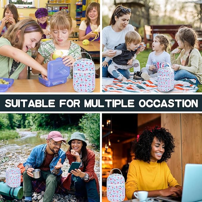 Yelocota Small Cooler Bag- Snack Bag- Insulated Lunch Bag for Kids- Lunch Thermal Bags- Exact Designed for Insulated Food Jar below 27oz-Lunch Tote Bag for Child,Men,Women