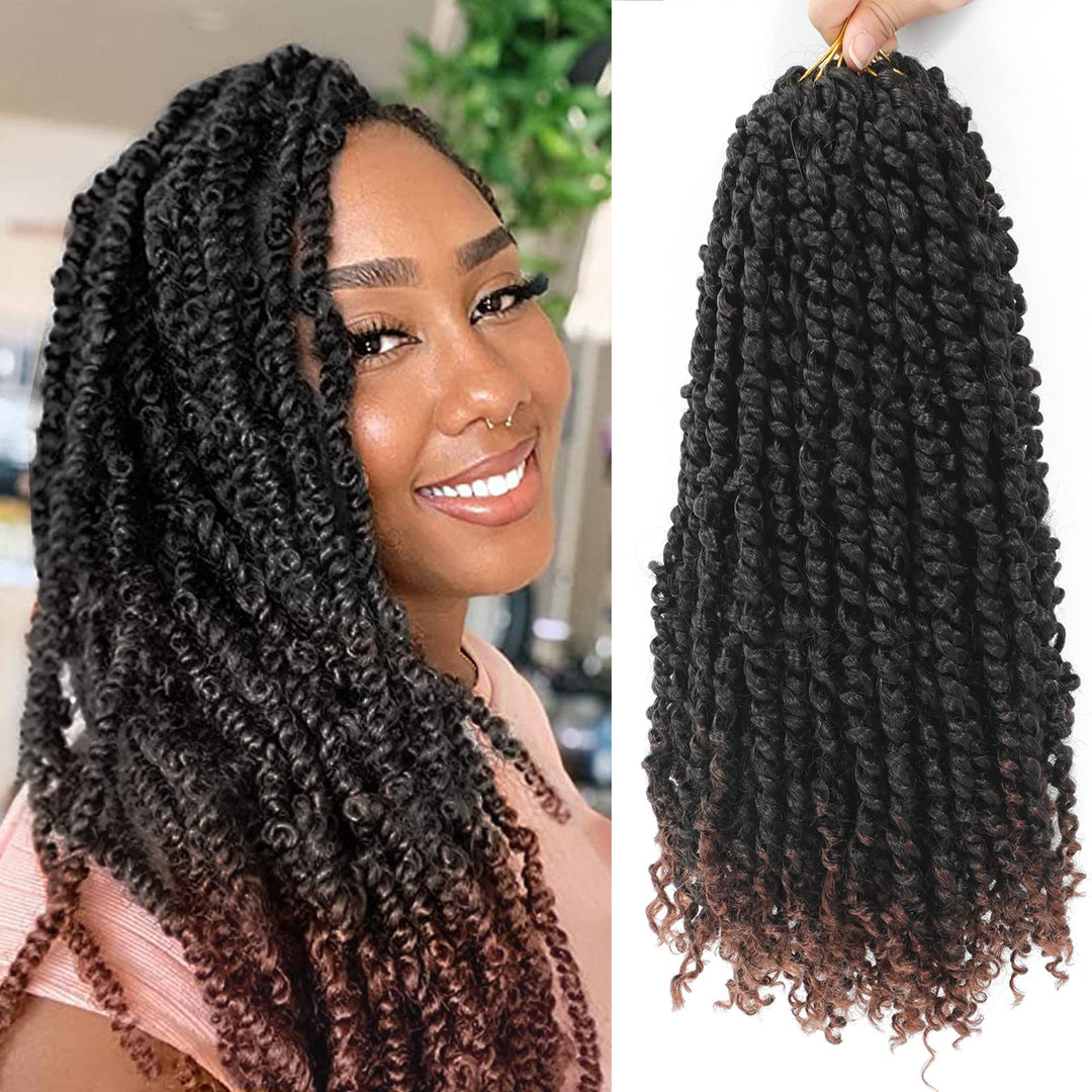 9 Packs Passion Twist Crochet Hair 14 Inch Pre Looped Crochet Passion Twist Hair Pre-Twisted Passion Twist Hair Bohemian Passion