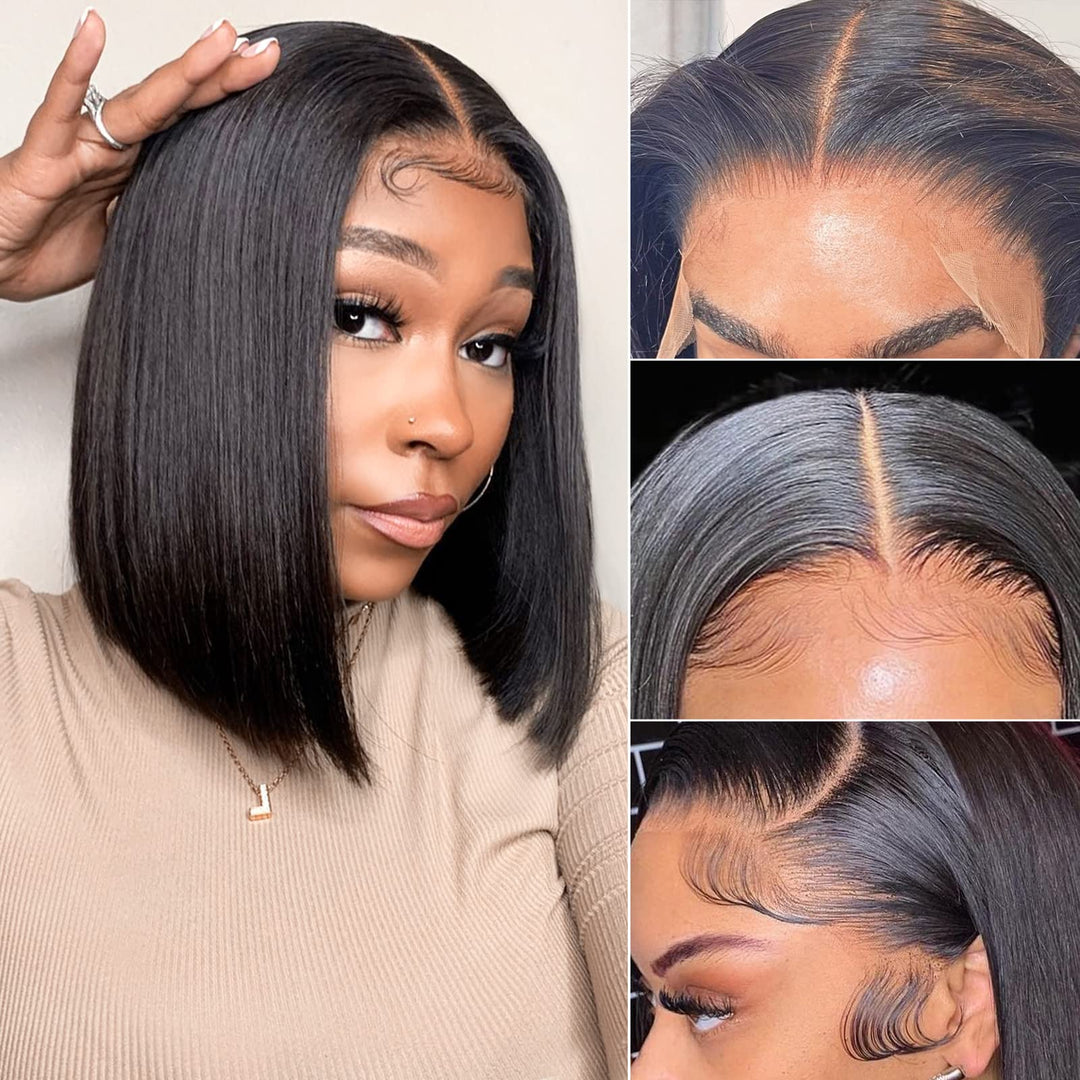 Hoacon Bob Wig Human Hair 13X4 Frontal Bob Wigs Hd Bob Lace Front Wigs Human Hair For Black Women 180% Density Short Bob Wigs Gl