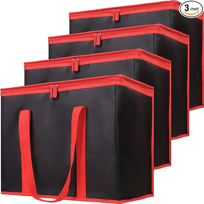 Insulated Reusable Grocery Shopping Bags, 4 Packs