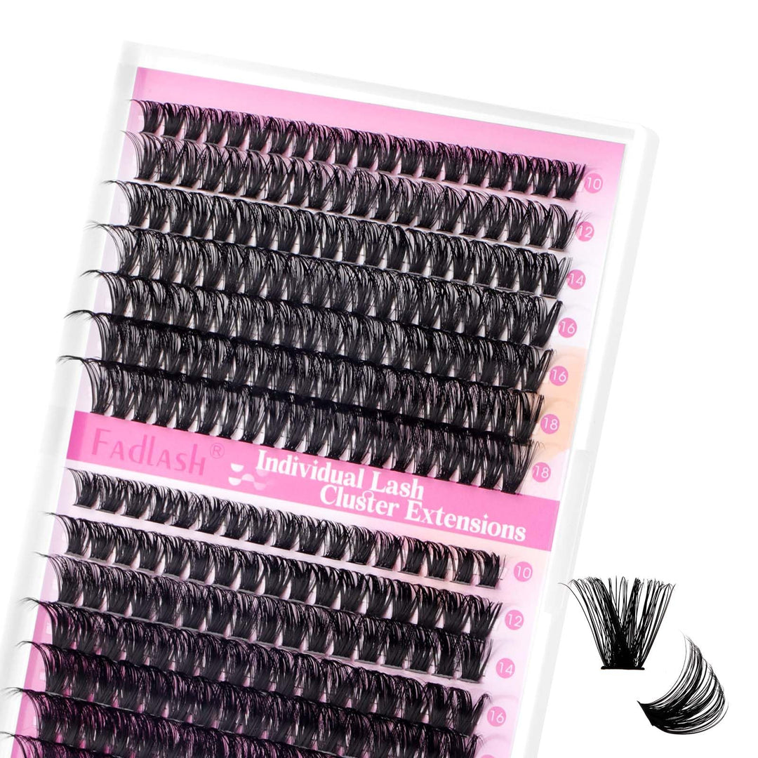 Lash Clusters Fluffy 60D+80D 10-18Mm Mixed Tray Thick Eyelash Clusters C Curl Individual Lashes 259Pcs Eyelash Extension Cluster