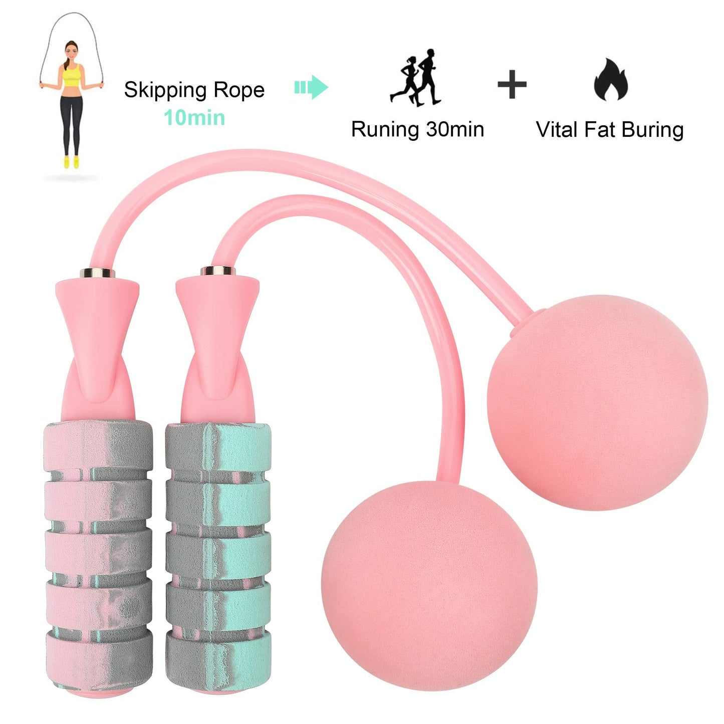 APLUGTEK Jump Rope, Training Ropeless Skipping Rope for Fitness, Adjustable Weighted Cordless Jump Rope for Men Women Kids