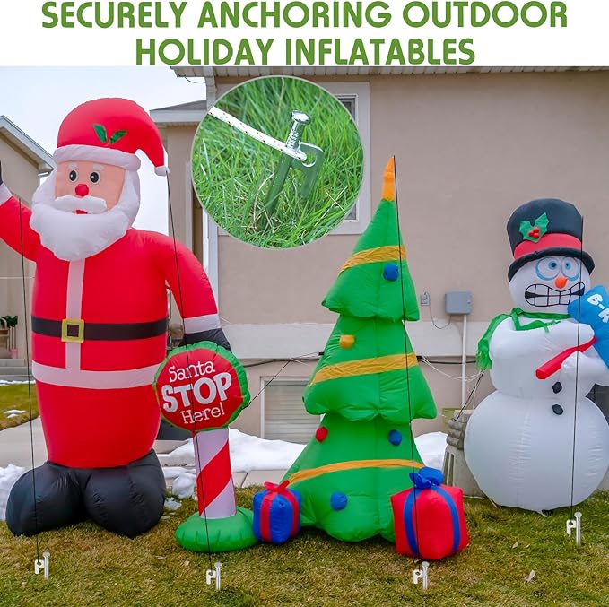 Blulu 24 Pcs 8/12/16 Inch Tent Stakes Heavy Duty Steel Metal Tent Pegs Unbreakable and Inflexible Metal Stakes Tent Spikes for Camping, Yard Decoration, Picnic, Tarp(Silver, 8 Inch)