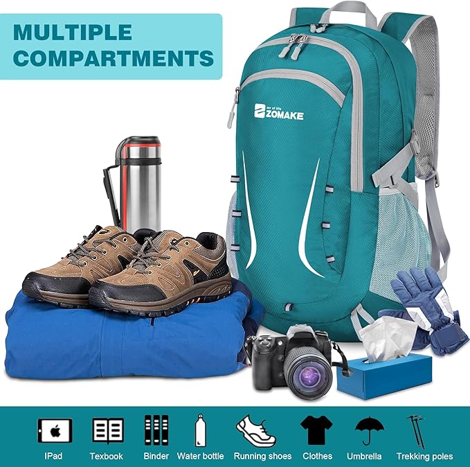 ZOMAKE Lightweight Packable Backpack 35L, Foldable Backpacks Water Resistant Collapsible Light Daypack for Hiking