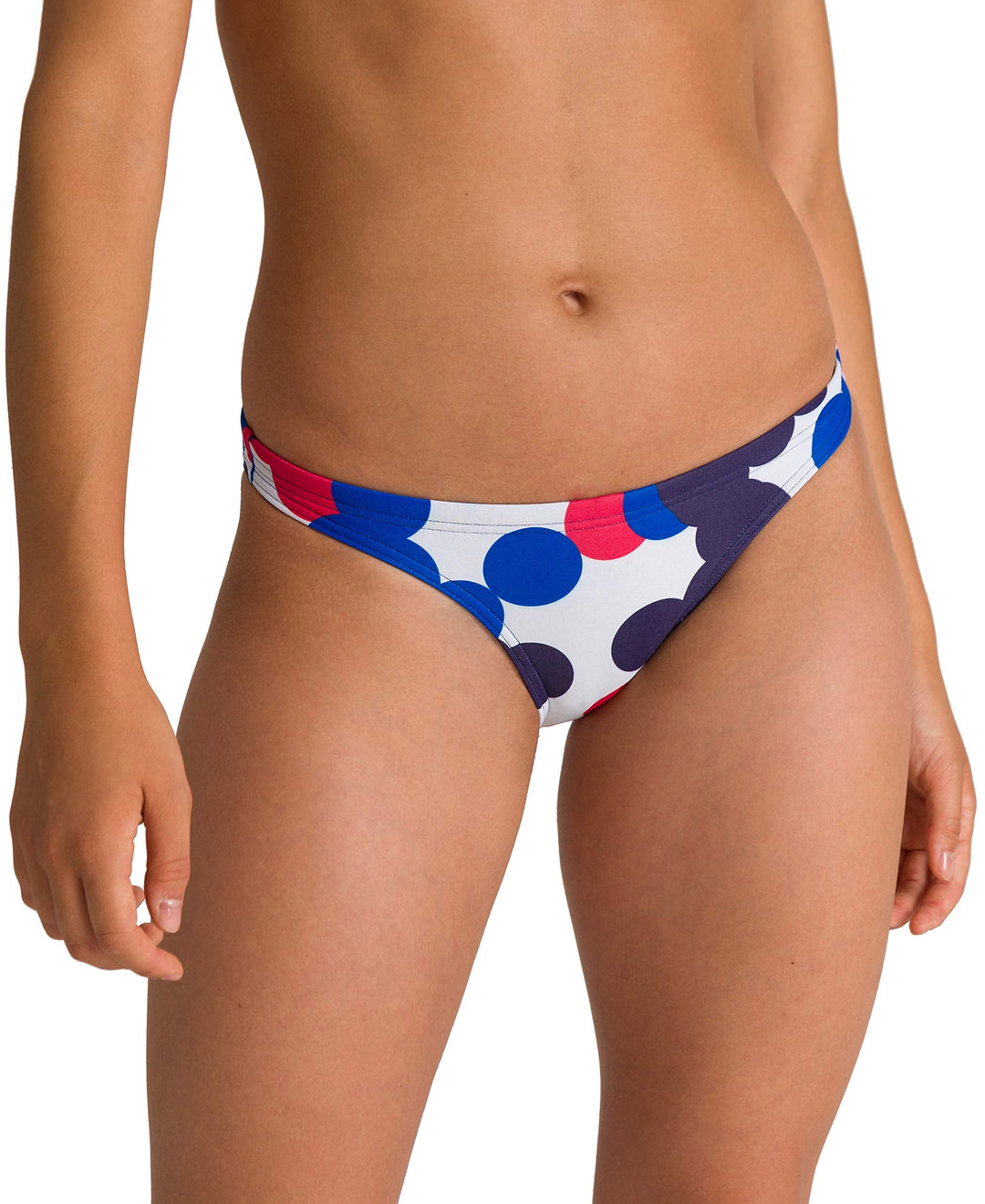 ARENA Women's Print Sport Bikini Tie Back MaxLife Swimsuit Bathing Suit Top and Bottom for Swimming, USA Dots - Bottom, 30
