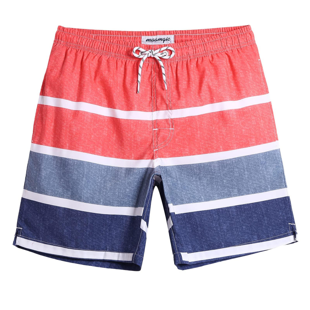 maamgic Mens Swim Trunks Quick Dry Swim Shorts with Mesh Lining Funny Swimwear Bathing Suits Striped Pattern X-Small