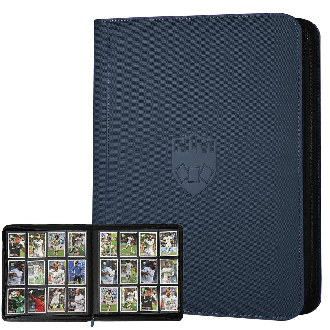 Trading Card Binder 12 Pocket, GERMUN PU Cover Card Binder for 720 Cards, Premium Trading Card Holder Folders, Double Sided Pocket Card Album for MTG, TCG (Blue)