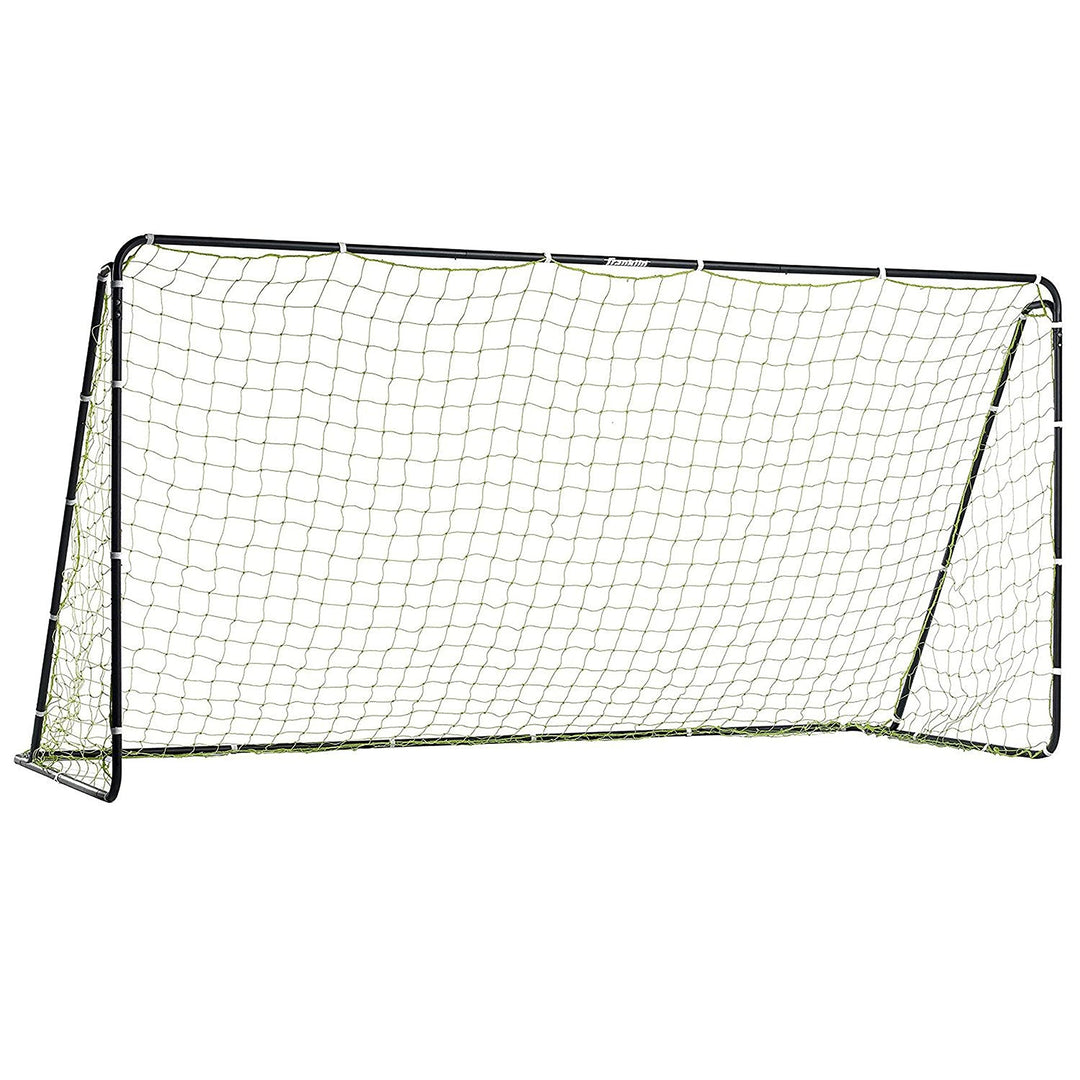 Franklin Sports Competition Soccer Goal - Steel Backyard Soccer Goal with Net - Includes 6 Ground Stakes - 12' x 6' Youth Soccer Goal - Black