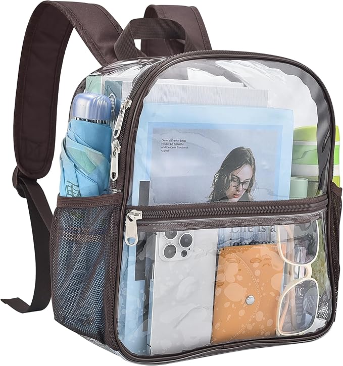 USPECLARE Clear Backpack for Stadium Approved 12×6×12, Water proof Clear Bag for Stadium Events and Concert Work Sport Event