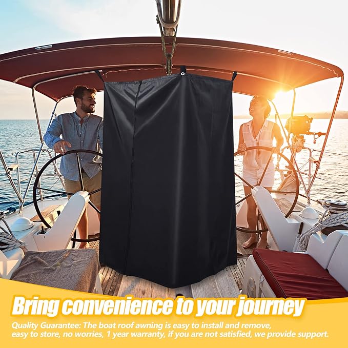 Boats Privacy Curtain Changing Room with Bag Portable Privacy Tent Easy Up Pontoon Enclosure Partition for Pontoons Boat Hanging Tent 27" W x 30" D x 72" H(Black)