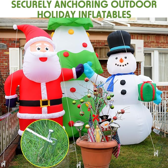 Blulu 24 Pcs 8/12/16 Inch Tent Stakes Heavy Duty Steel Metal Tent Pegs Unbreakable and Inflexible Metal Stakes Tent Spikes for Camping, Yard Decoration, Picnic, Tarp(Silver, 16 Inch)