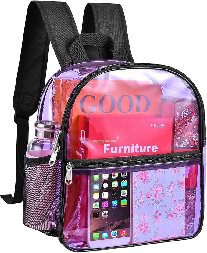 USPECLARE Clear Backpack for Stadium Approved 12×6×12, Water proof Clear Bag for Stadium Events and Concert Work Sport Event