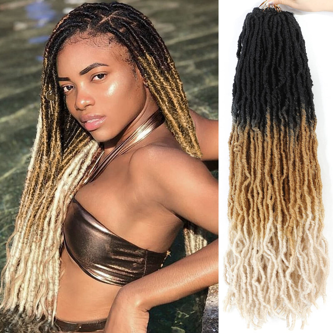 Ombre Faux Locs Crochet Hair Soft Locs 30 Inch 7 Packs Long Black Crochet Locs For Natural Butterfly Locs Crochet Hair For Women