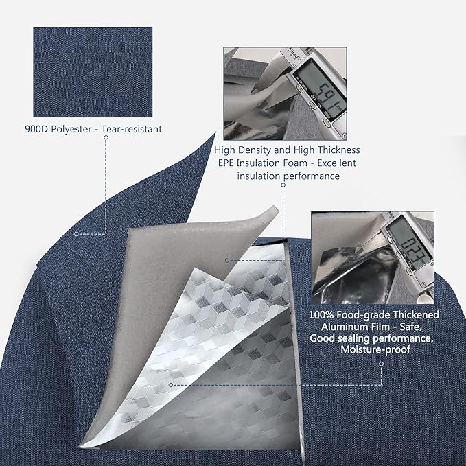 Gloppie Small Lunch Bag for Men Women Kids Insulated Lunch Box Mini Lunchbox Portable Cooler Bags Adult Thermal Lunch Boxes Reusable Snack Bag, Blue