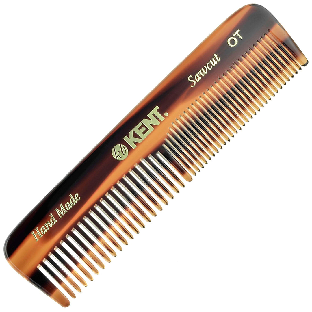 Kent A Ot Small Double Tooth Hair Pocket Comb, Fine / Wide Tooth Comb For Hair, Beard And Mustache, Coarse / Fine Hair Grooming