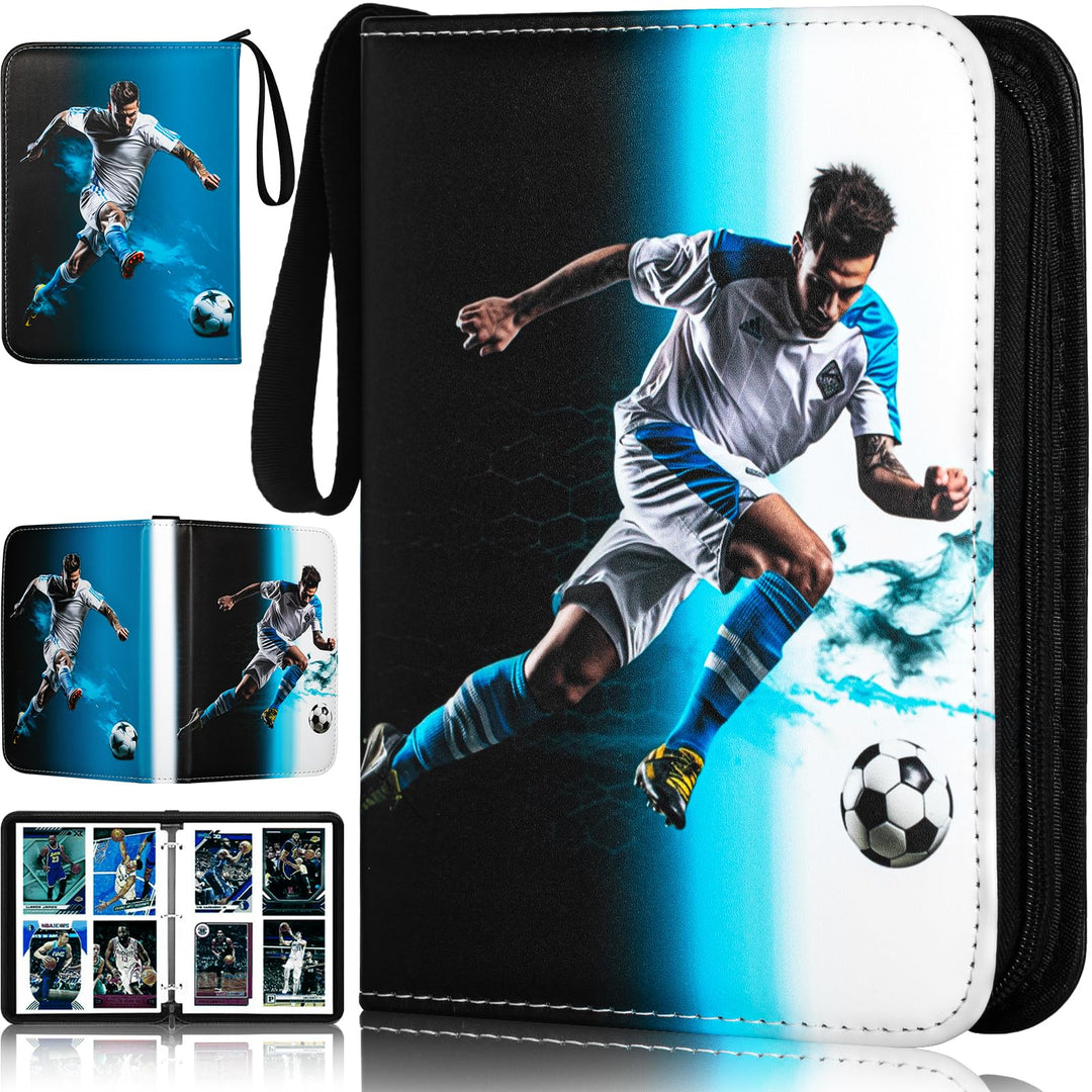 RONMONG Soccer Card Binder,2023 Sports Trading Card with Sleeves Holder Album,440 Pockets Soccer Card Holder Sheets Display Storage Protectors for Collectors Boys and Girls Gift