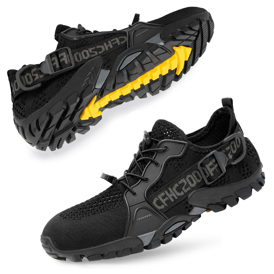 SOBASO Women Water Shoes Mens Quick Dry River Fish Beach Shoes for Surf Beach Pool Lake Yoga Boating All Black