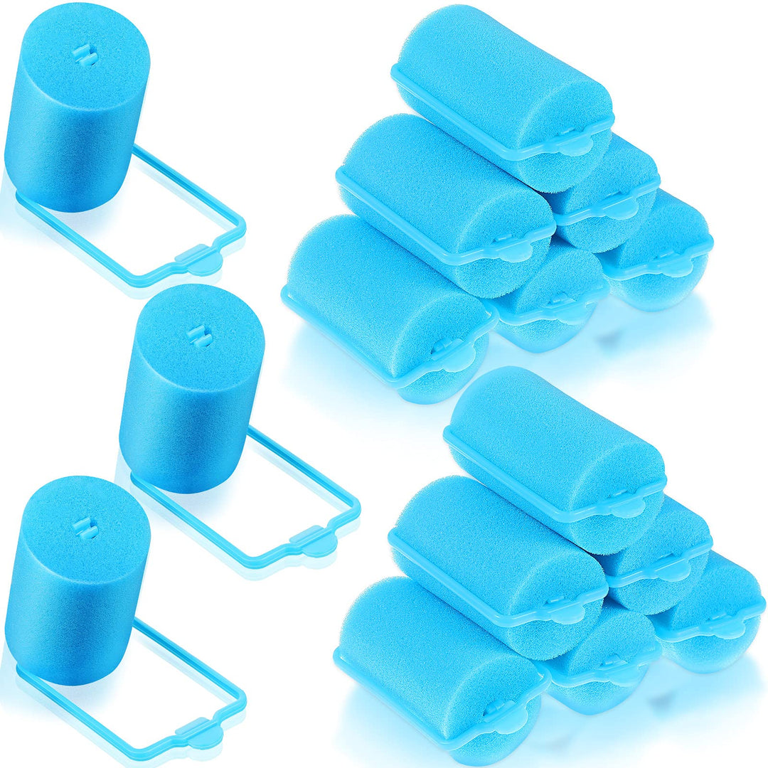 Geyoga 18 Pieces Sponge Hair Rollers Large Soft Foam Hair Styling Curlers Large Size Hairdressing Curlers For Women(1.4 X 2.6 In