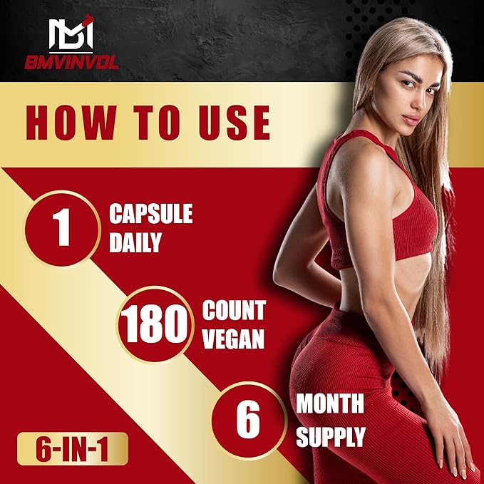 Ashwagandha Capsules with Turmeric, St.John's Wort, Rhodiola Rosea, Ginger, and Black Pepper - 180 Count - 6 Month Supply