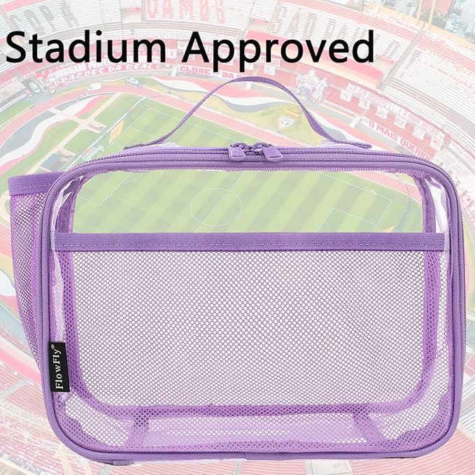 FlowFly Kids Lunch box Insulated Soft Bag Mini Cooler Back to School Thermal Meal Tote Kit for Girls, Boys,ClearPurple